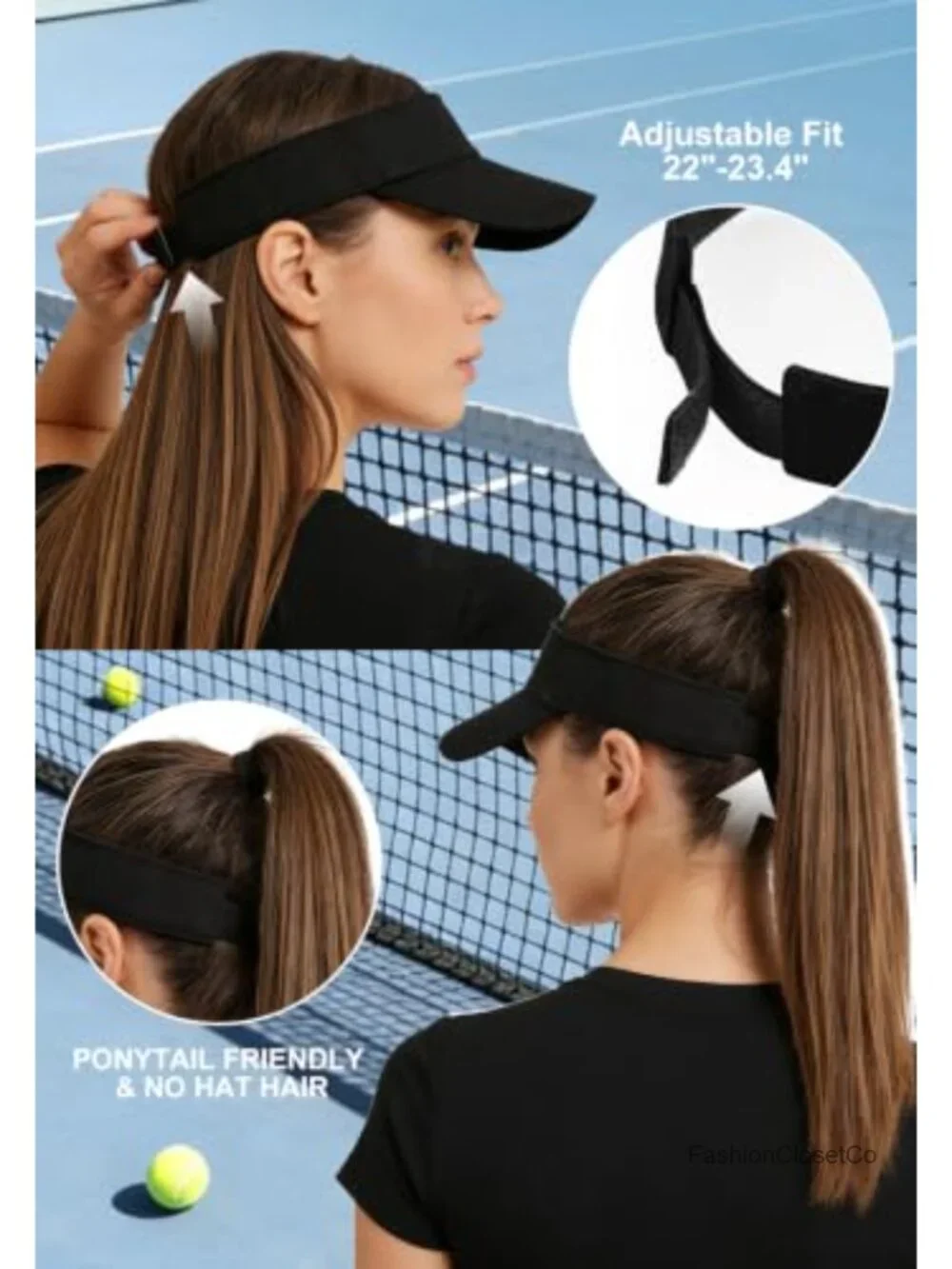 UPF 50+ Structured Brim Sun Visor for Women - Quick-Dry Lightweight Sports